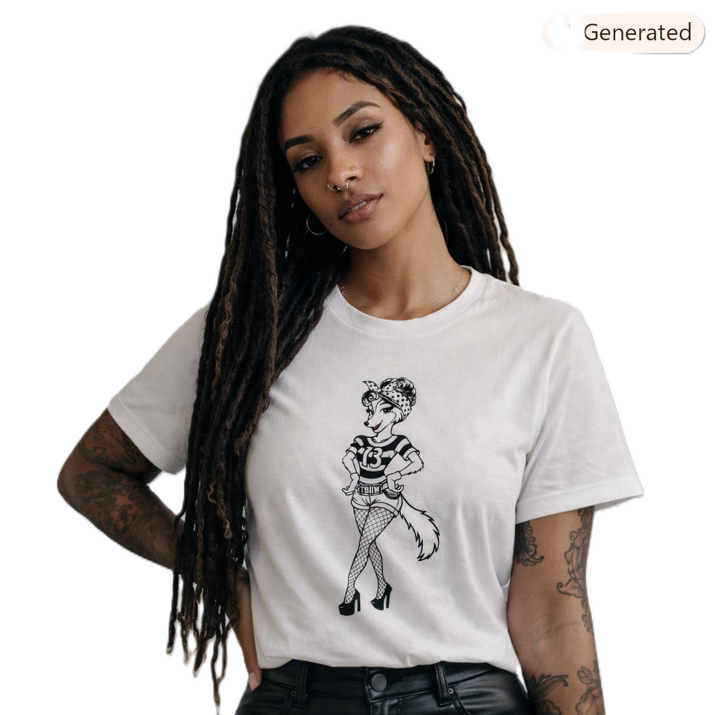 Black and White She Wolf Strut T-Shirt